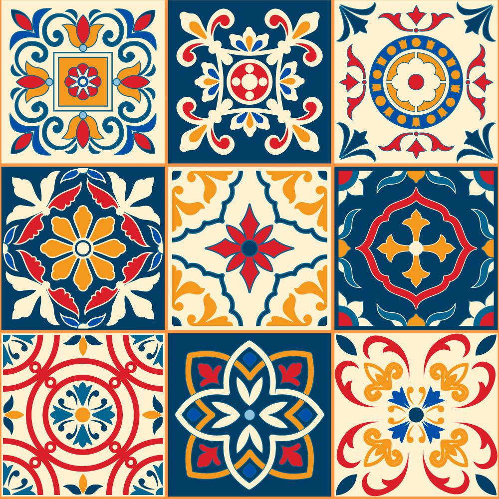 Pannello di azulejos con motivi floreali